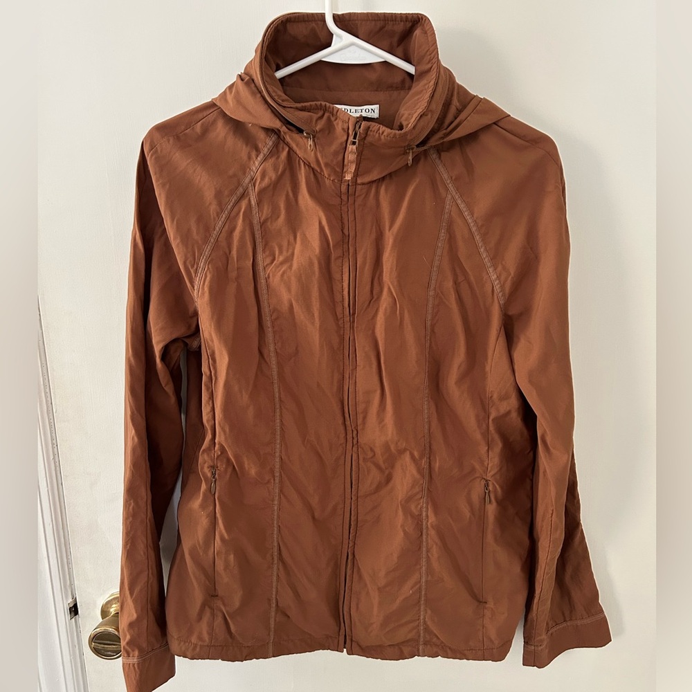 Pendleton Chocolate Brown Full Zip Windbreaker Wi… - image 1